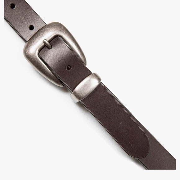 Lucky Brand Dark Brown Leather Studded Western 1" Belt w/ Silver Accents S, M, L - Picture 2 of 7